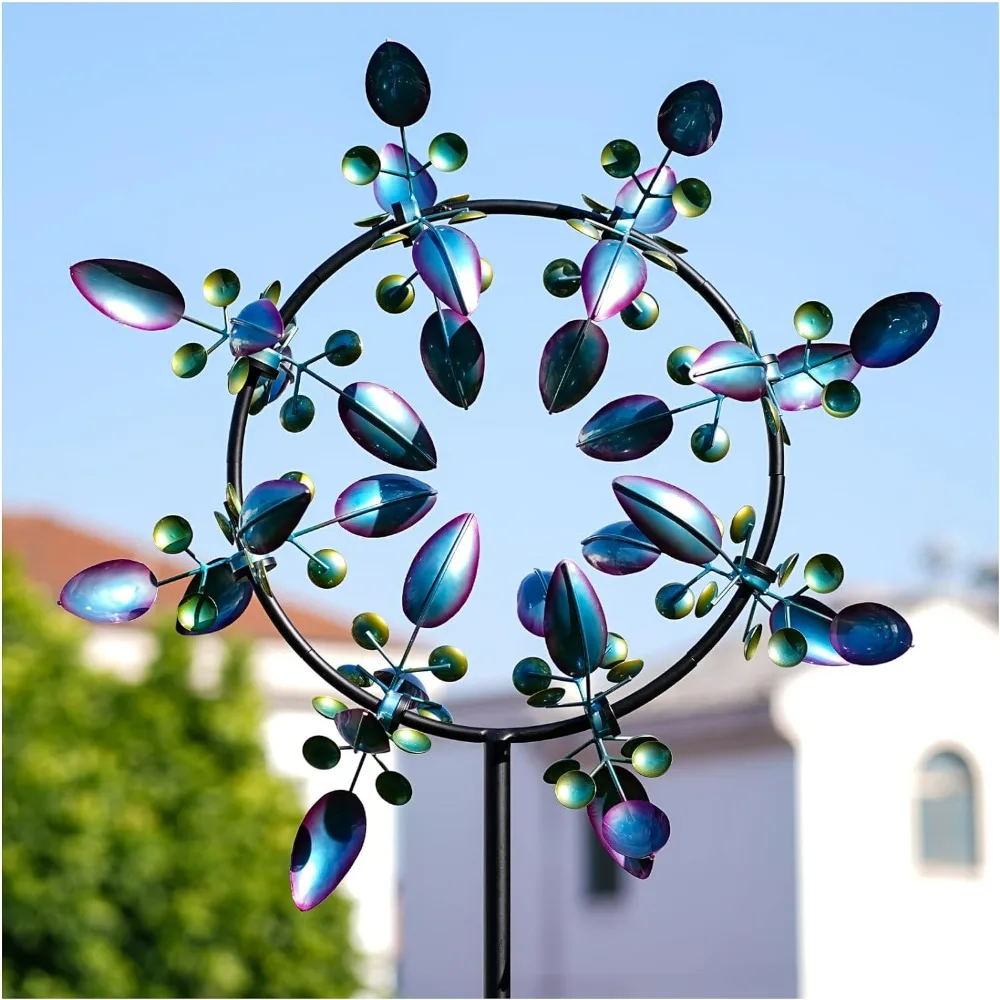 Outdoor Statues Peacock Wind Spinners , Garden Spinners Metal Large 87 Inches, Wind Sculptures