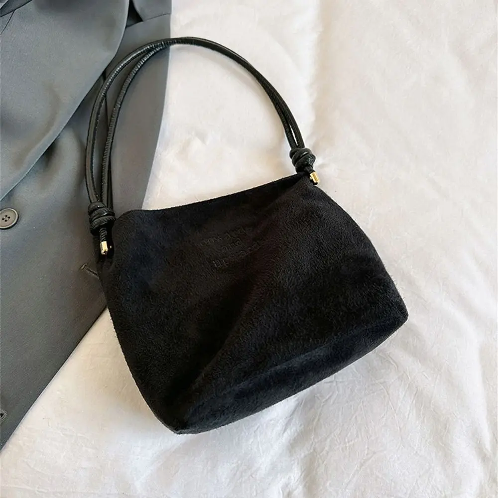 Soft PU Leather Shoulder Bag Casual Commuting Large Capacity Bucket Bag Handbags Women Female