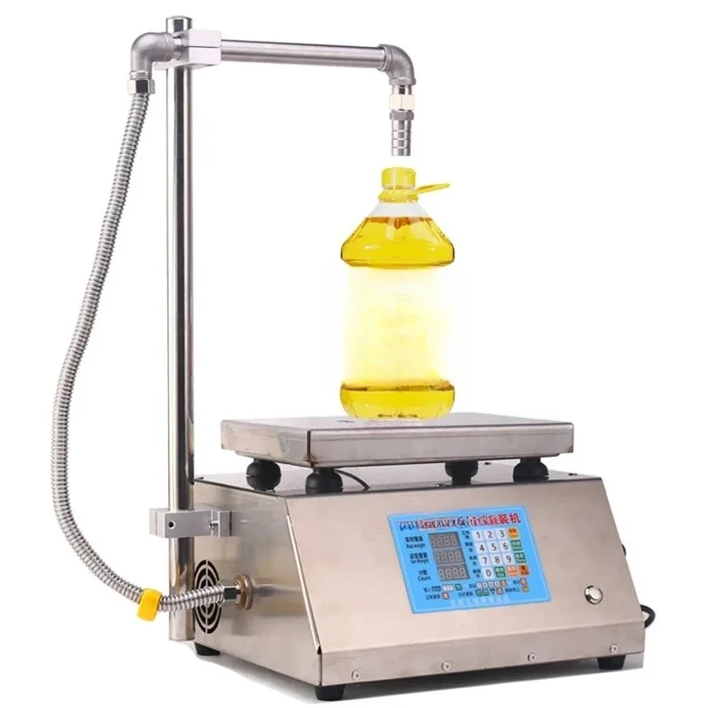 Full semi-automatic anti-drip edible oil lubricating oil small liquid quantitative filling machine numerical control weighing