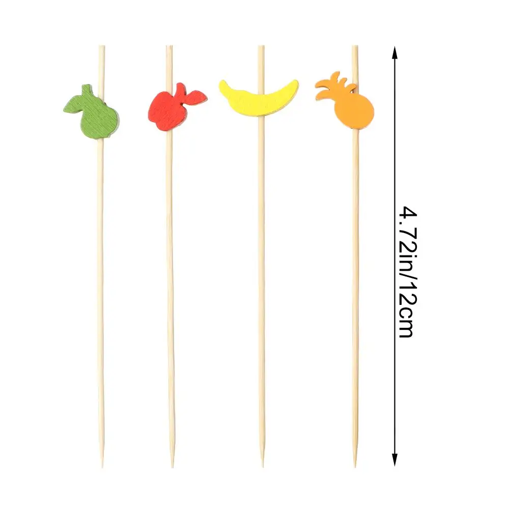 100Pcs Disposable Bamboo Picks Fruit Sticks For Kids Cocktail Decoration Picks Salad Sandwich Buffet Toothpicks Party Supply
