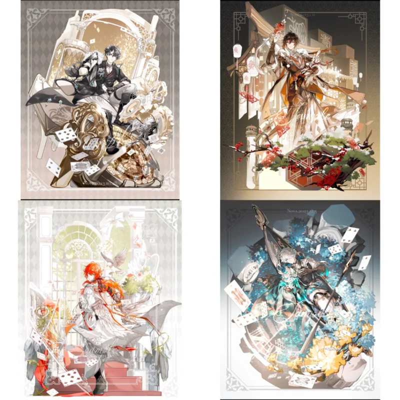 yuan-shen-プレートデスク装飾-zhongli-スタンディング-alhaitham-モデルコレクション装​​飾-accesorios-diluc-アクリル人形-wriothesley-ギフト