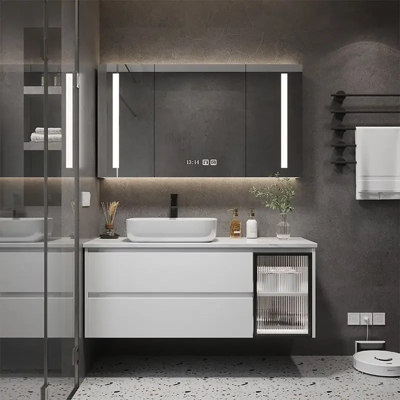 

Bathroom Cabinet with Ceramic Basin Integrated Intelligent Bathroom Vanity Modern Combination Bathroom Sink Washbasin Furniture