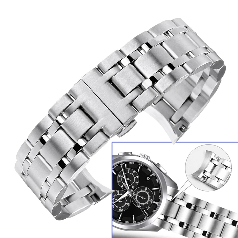 

2mm 23mm Curved End Stainless Steel Watchband for Tissot 1853 Couturier T035 Watch Band Women Men's Strap Bracelet