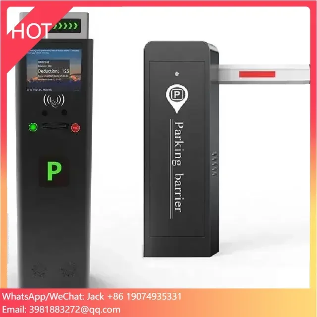

Barrier Gate With Car Parking Ticket Machine For Residential Area Parking Entrance Ticket Parking Lot Management System