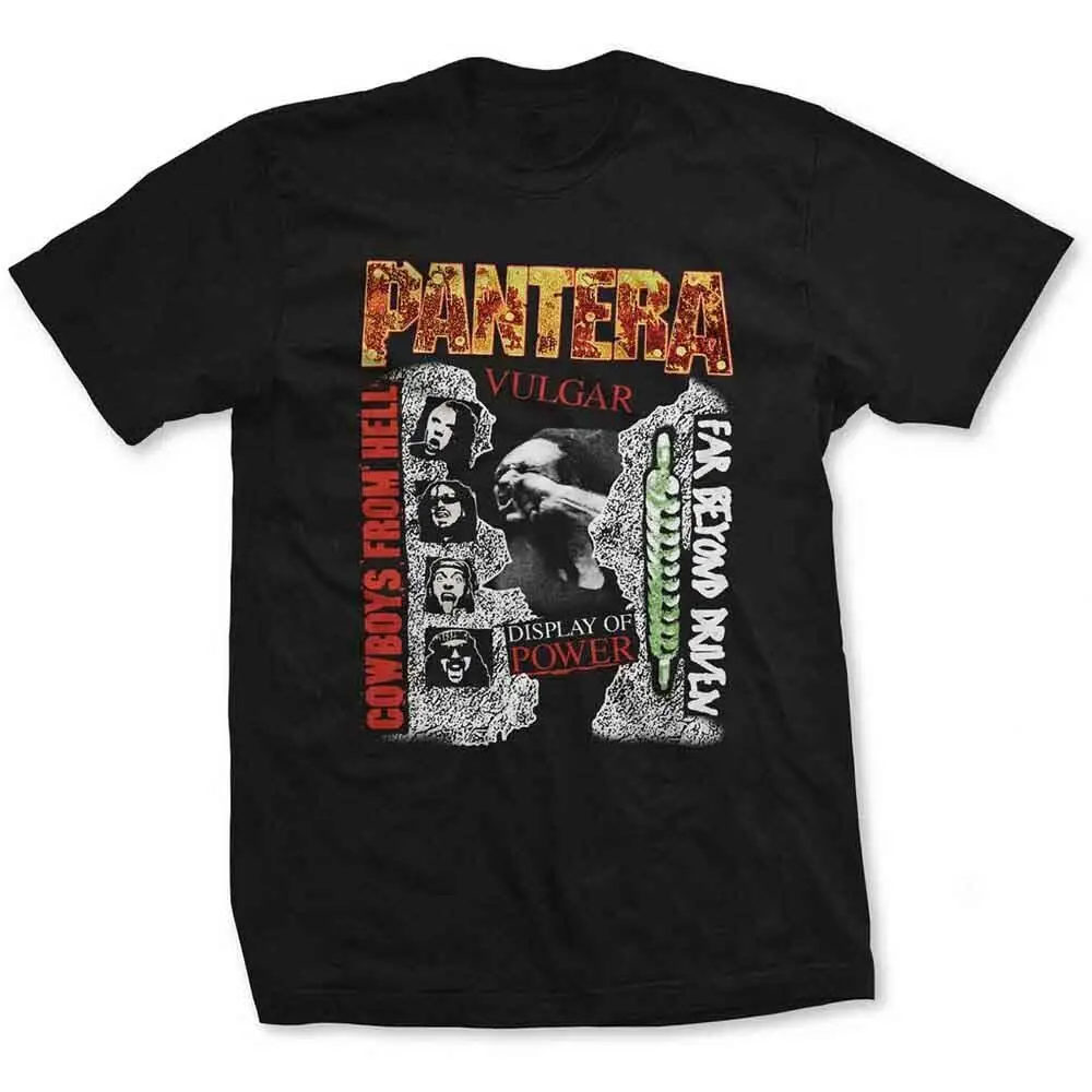 Pantera '3 Albums' T shirt - NEW OFFICIAL cowboys from hell vulgar display