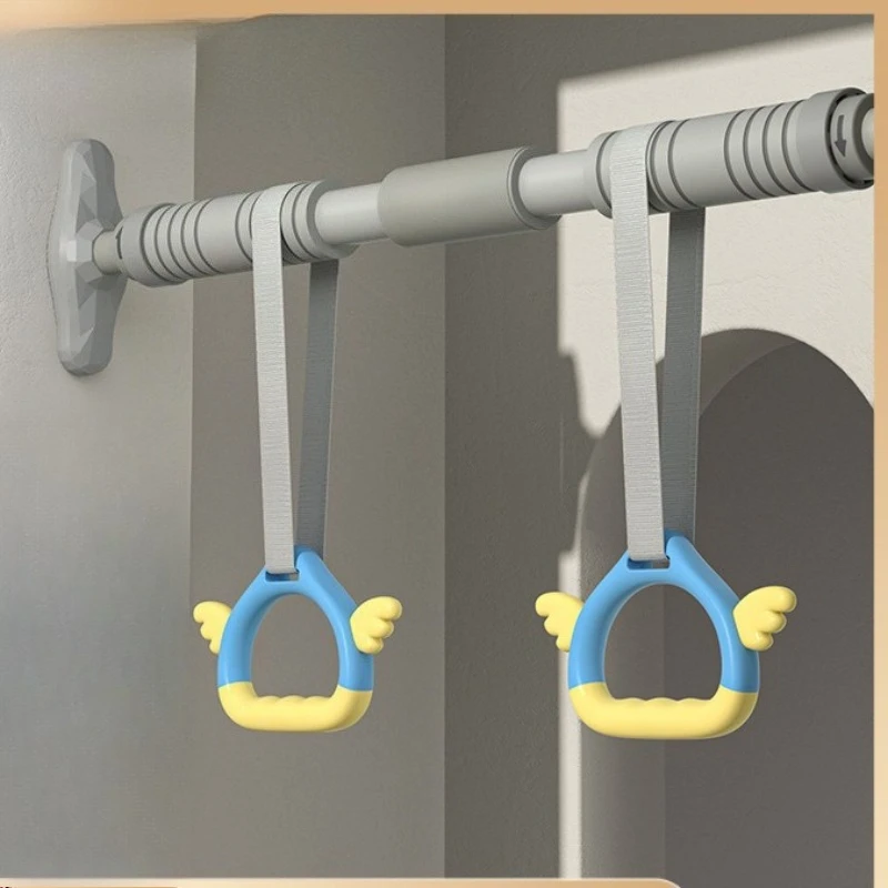 Door Mounted Horizontal Bar Household Indoor Pull Up Pole Non Perforated Lifting Ring, Single and Double Bar Fitness Assist Hook