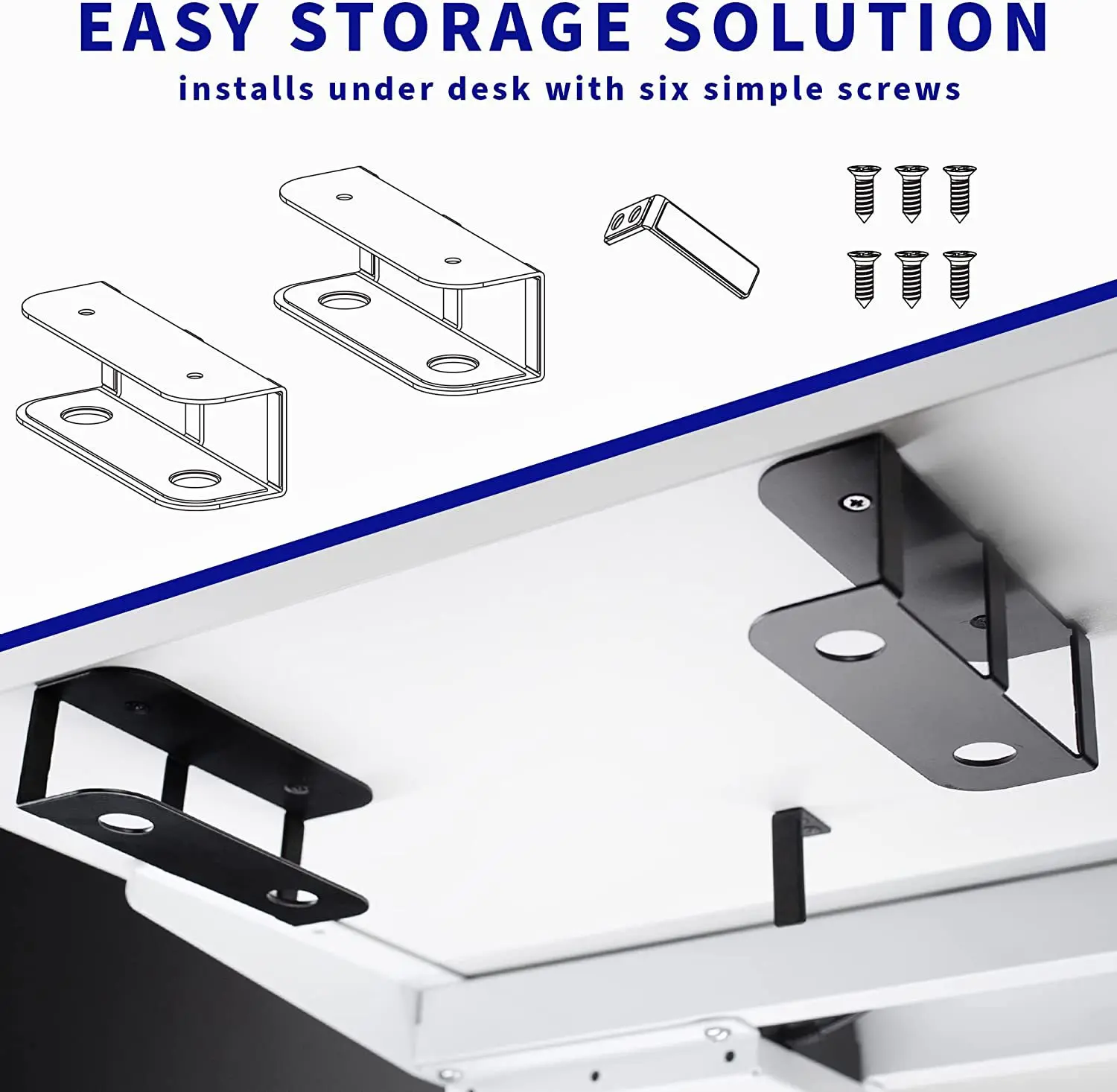 Laptop Rack Under Desk Holder Shelf Storage Bracket Multifunctional Tray Organizer With Screw Metal Pallet Support Invisible