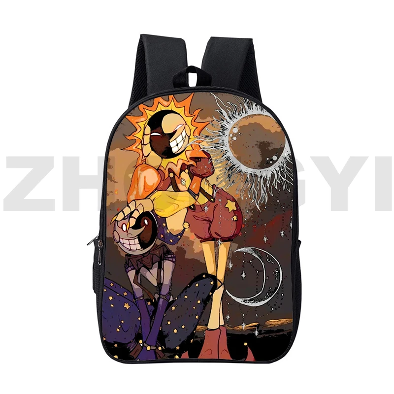 New Game Fnaf Sundrop Moondrop 3D Backpack Cartoon Kids School Bags Canvas Mens Bookbag Fashion Travel 16 Inch Laptop Mochila