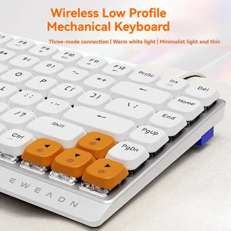 EWEADN MK84 Low Axis Mechanical Keyboard Portable Long Battery Life Custom 84Key PC Office Gaming Keyboard PC Laptop Accessories