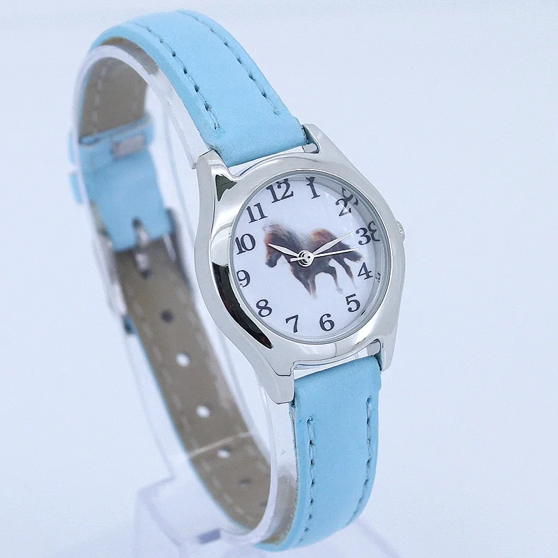 10 teile/los, Cartoon Uhren Mädchen Junge kinder Geschenk Pferd Quarz Student Kinder Tier Armbanduhr Uhr für Jungen Mädchen Großhandel