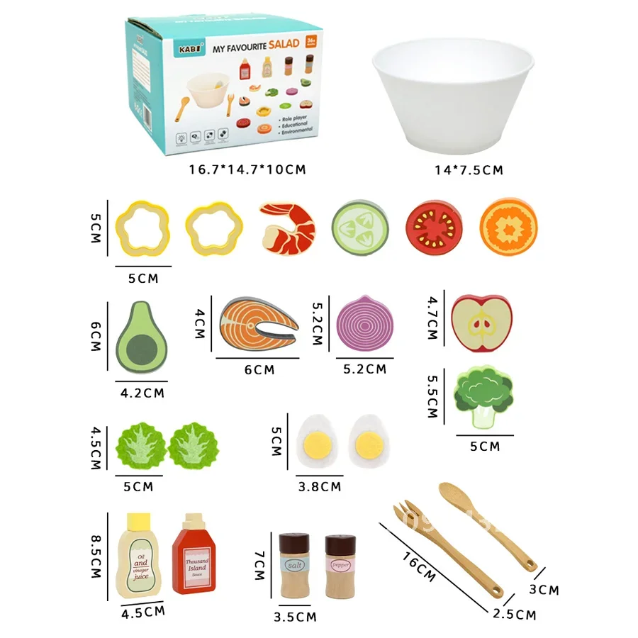 Simulazione Cucina Finta in legno Giocattoli per bambini Insalata Verdura Frutta Cognizione Giocattoli educativi Montessori