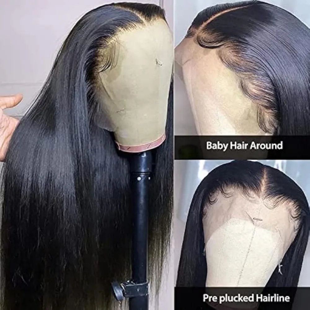 Bone Straight Glueless Wig 100% Human Hair 250 Density Human Hair Wigs For Women Pre cut Lace Glueless 13X6 Lace Wig