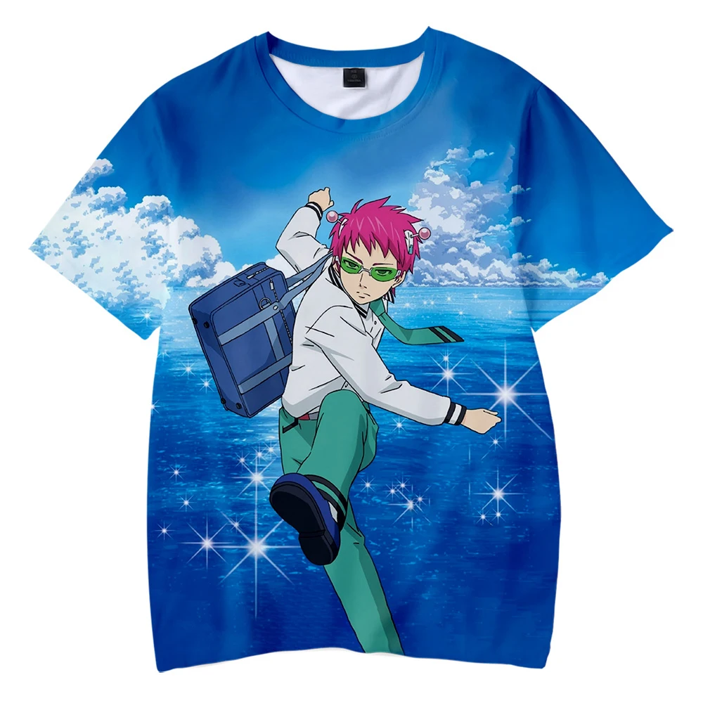 Homens e Mulheres Saiki Kusuo No Sai-Nan T-Shirt, Tops Engraçados Anime, Harajuku T-Shirt, Traje Japonês Verão, Kawaii, Japão, Unisex