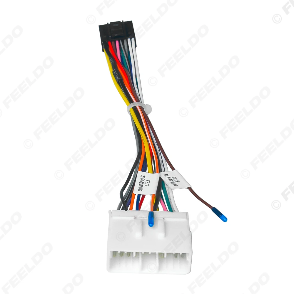 FEELDO Car Audio Radio 16PIN Wiring Harness Adaptor For Ssangyong Chevrolet Spark Power Calbe Plug Head Unit Harness #HQ6386