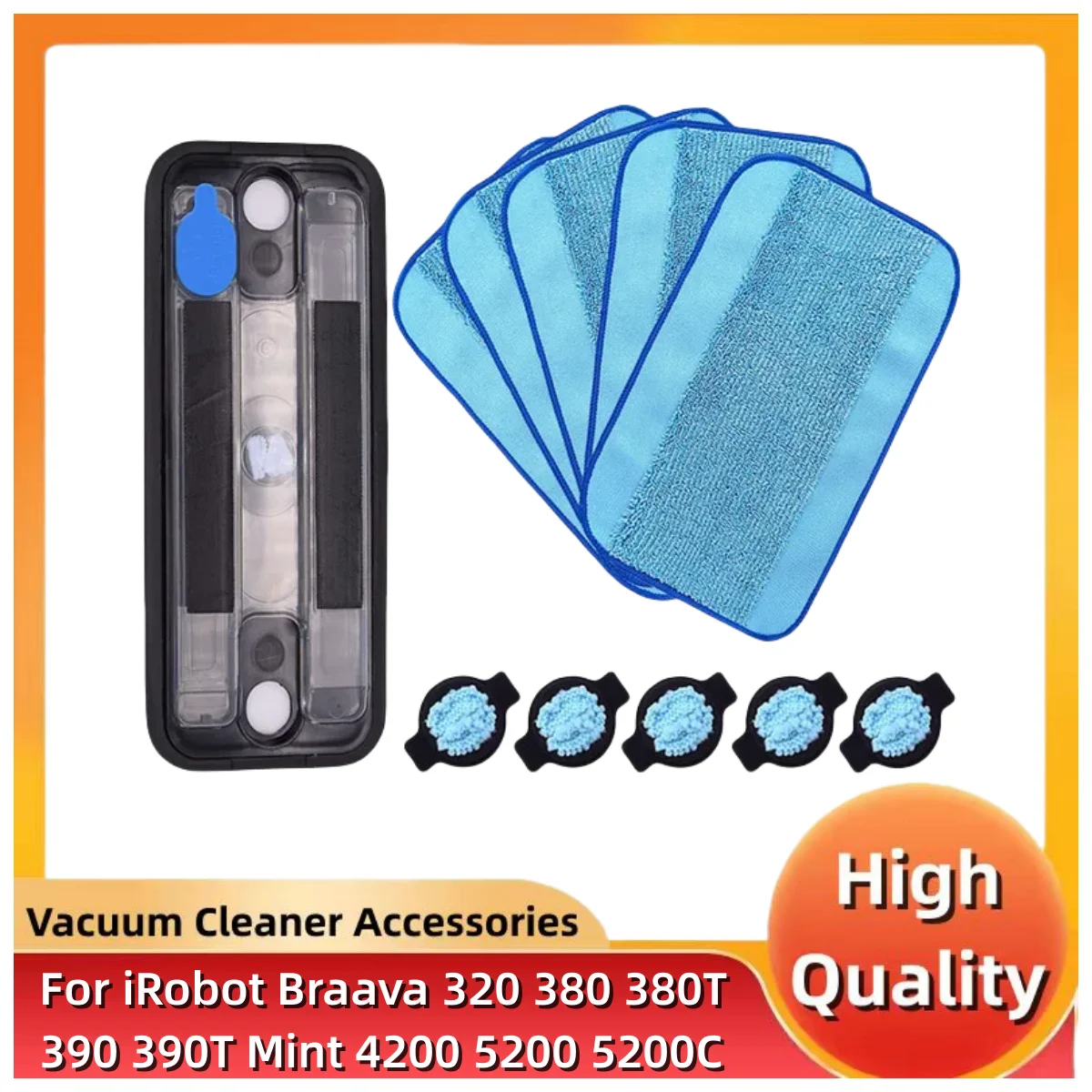 Paño de mopa para tanque de agua y tapa de mecha de agua para iRobot Braava 320 380 380T 390 390T Mint 4200 5200 5200C piezas de Robot aspirador
