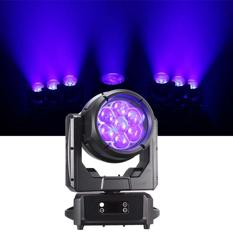 

AOPU 7X60W RGBWL and 28 Pcs*0.5W RGB LEDS Bee Eye Moving Head Light Waterproof LED Wash Zoom Light for Stage Disco Club