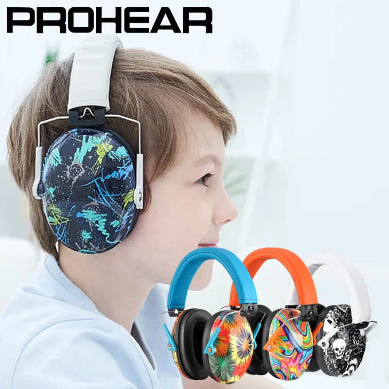 prohear-クリエイティブプリントイヤーマフセット子供用イヤープロテクターパッシブノイズリダクション聴覚プロテクタースポーツ空港自閉症用