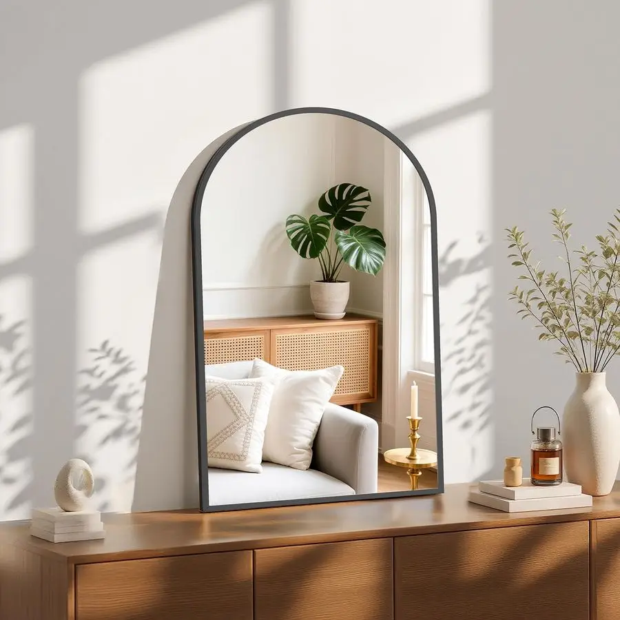 

20x30 Arched Black Mirrors for Wall, Bathroom Mirrors for Over Sink, Entryway, Living Room
