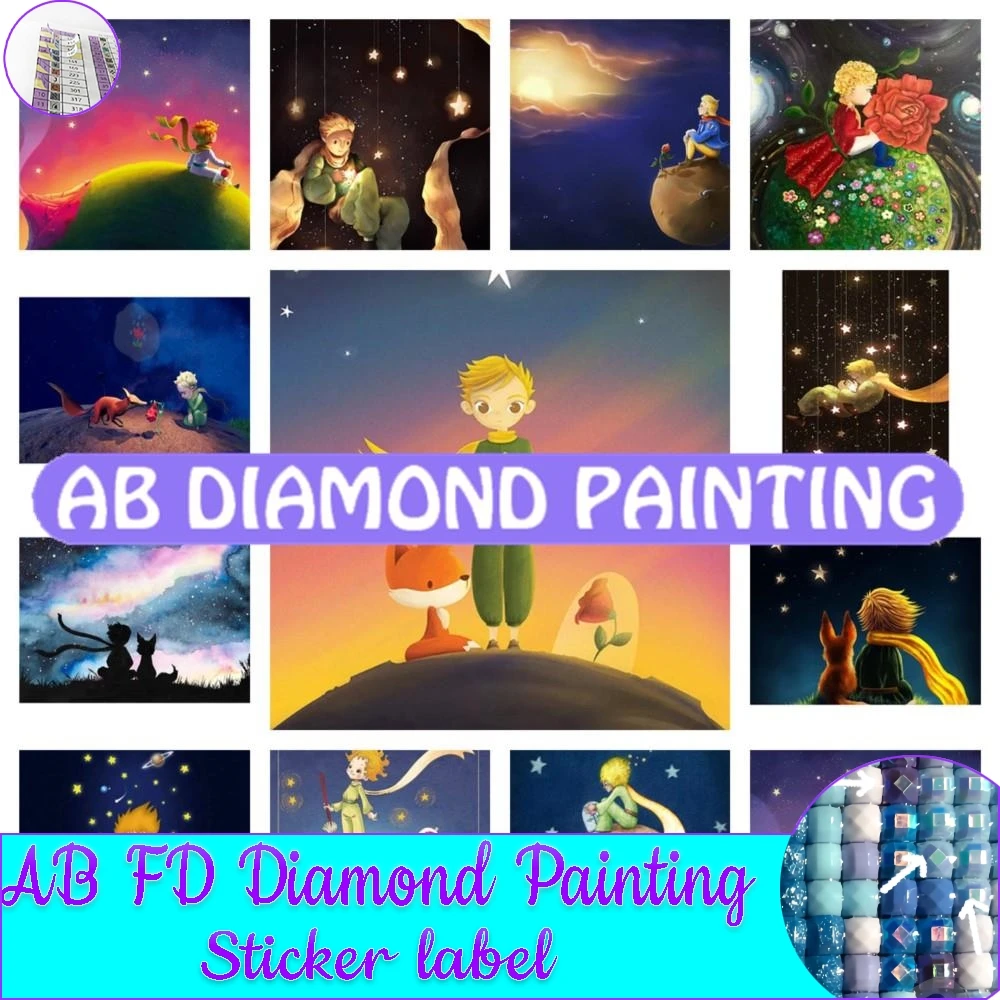 5D DIY Diamond Painting Kit Anime The Little Prince Full Square Rhinestones Masaic Cross Stitch Embroidery Picture