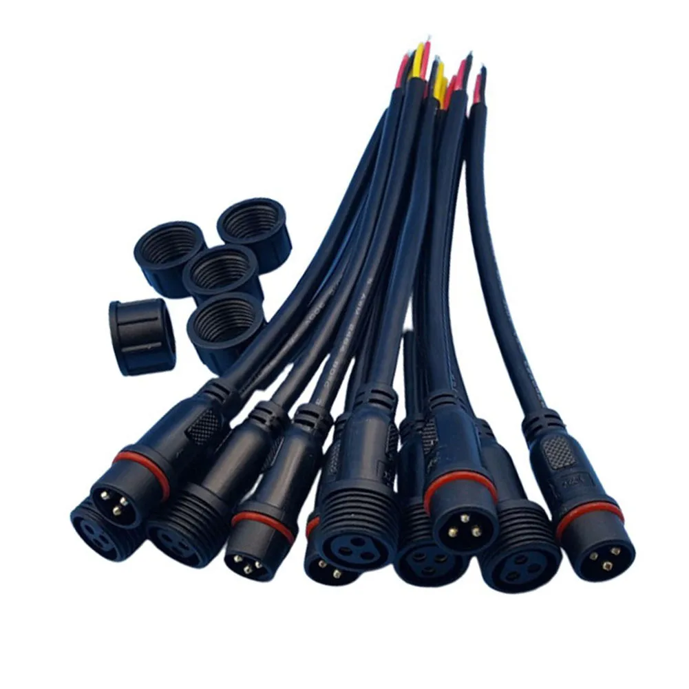 

3-контактные водонепроницаемые светодиодные ленты IP65 20AWG, мужской и женский кабельный разъем, клеммы для проводов и кабелей, принадлежности для электрооборудования