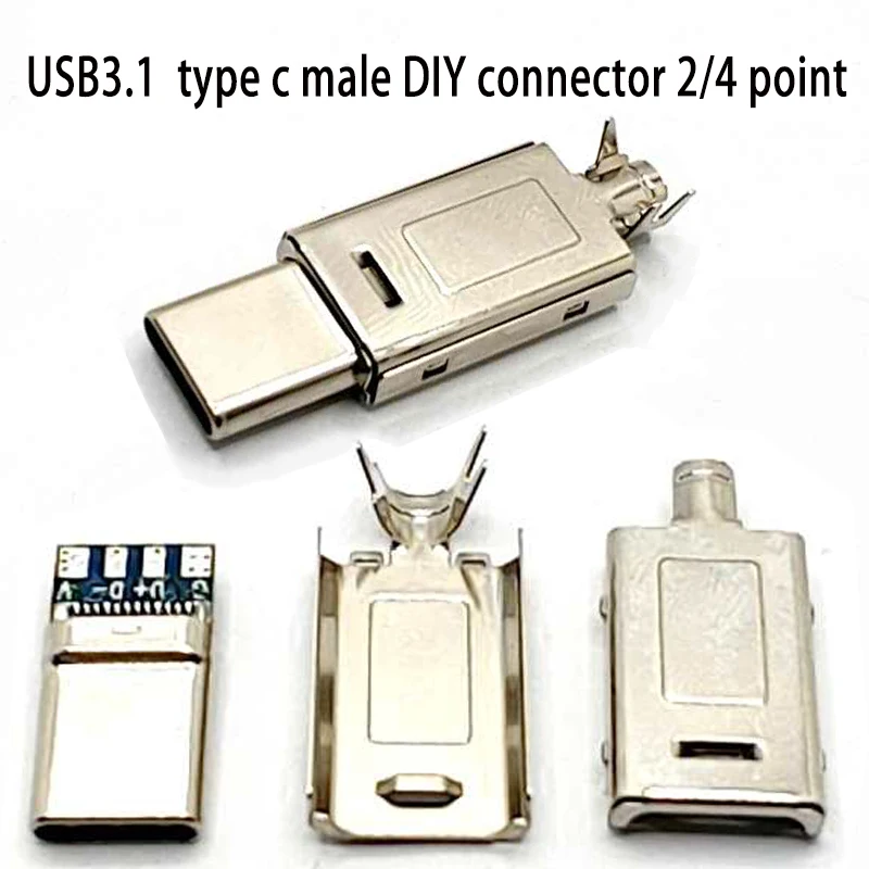 

1-5 шт. 24-контактный разъем USB 3.1 типа C для зарядки, сварочный разъем USB-C 3 в 1, большой ток с металлической крышкой, припой