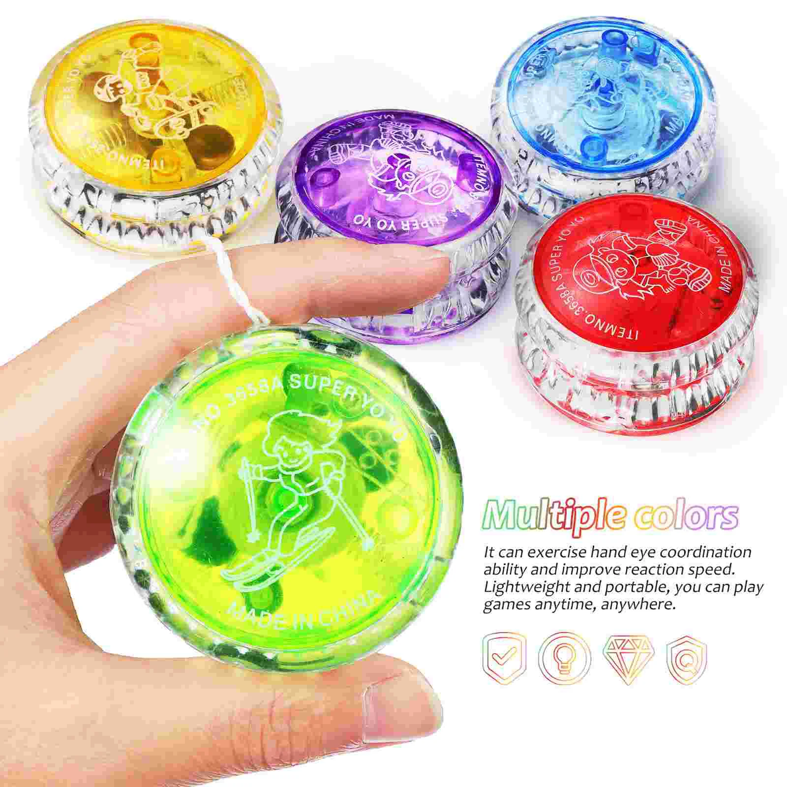 Light up Yo Yo-yo Mixed Colors 10 Pcs Yoyo Party Favors Prize for Kids 8-12 Plastic Balls Childrens Toys