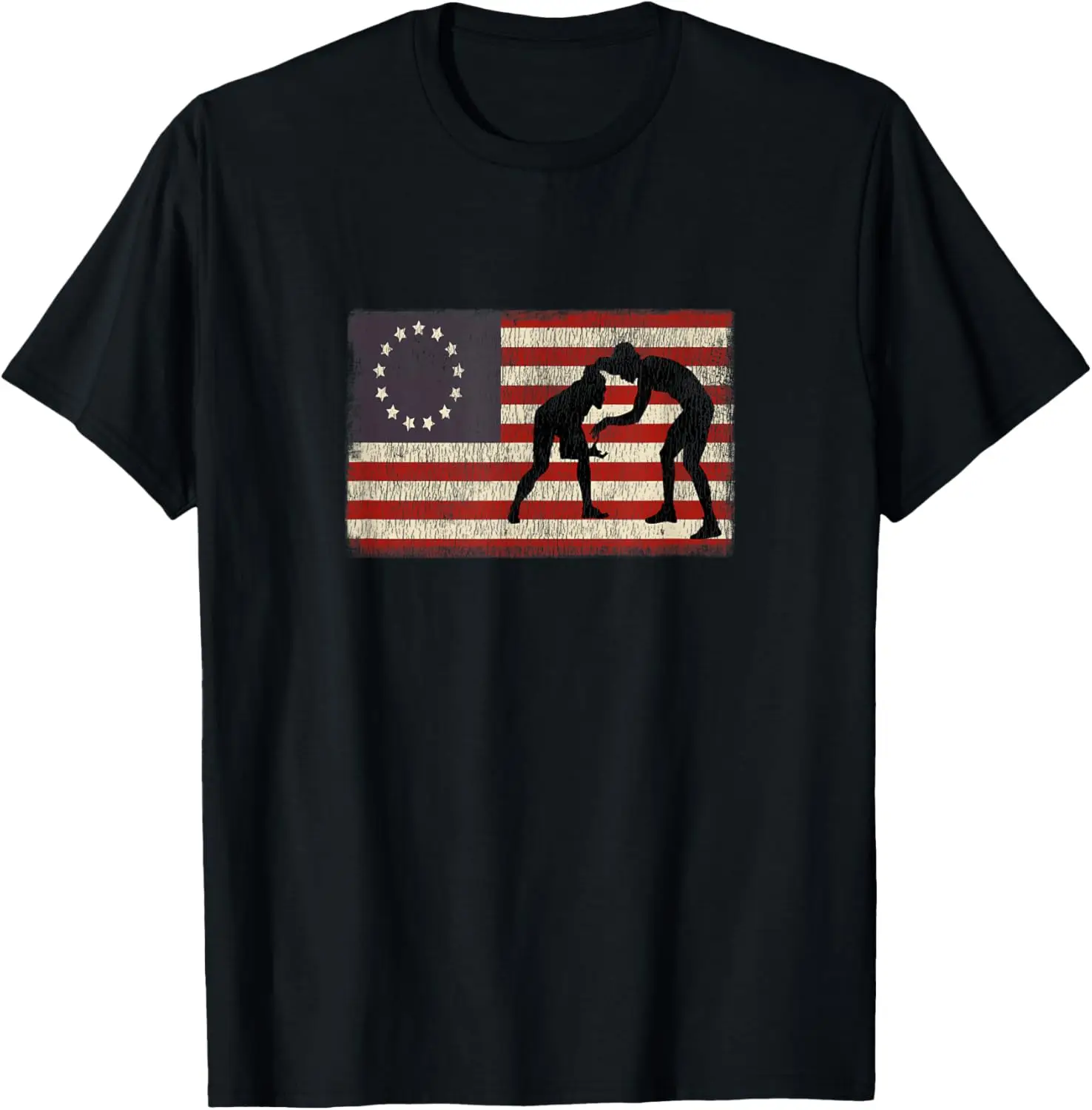 

Betsy Ross Flag Wrestling Patriotic T-Shirt