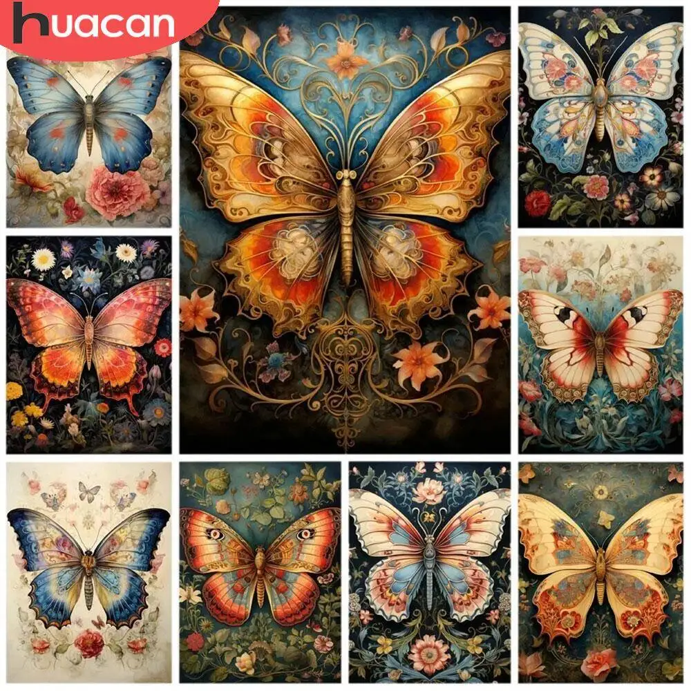 HUACAN Diamond Painting Butterfly Animal Mosaic Pictures Of 