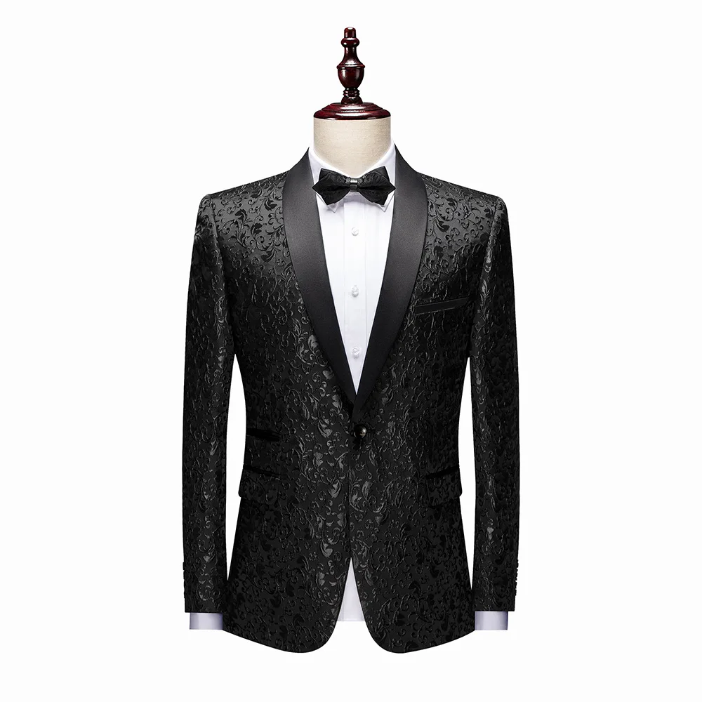 Homens Multicolor Único Oeste Jacquard Vestido, Comércio Exterior Moda Terno Jaqueta, Desempenho De Palco, Banquete De Casamento, L074