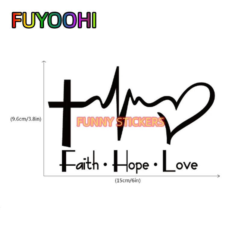 FUYOOHI A Feeling of Excitement Faith Hope Love Vinyl Car Sticker Bible Verse for Car Window Body Decoration PVC