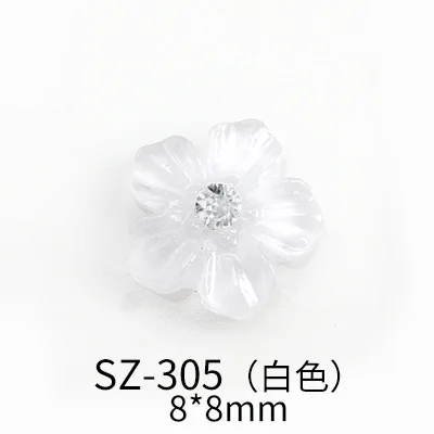 20pcs/Bag Cute Cartoon Small Flower Nail Accessories Rhinestone Fresh Flower Colored Diy Resin Nail Charms Decor Bulk Supply