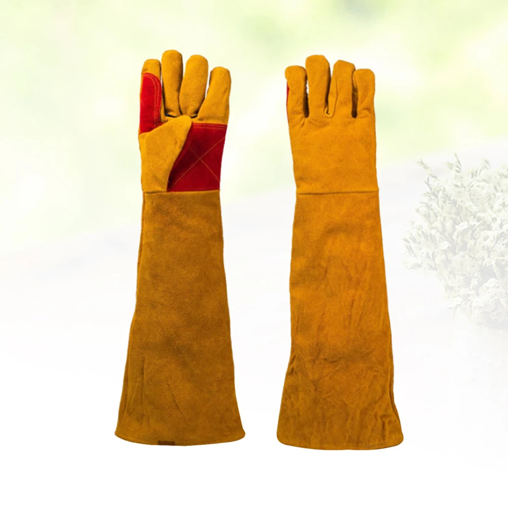 

1 Pair Long Gloves Heavy Duty Wear Resistant Anti-Cut Anti-Tear Hand Protection For Welding Gardening Carrying Work