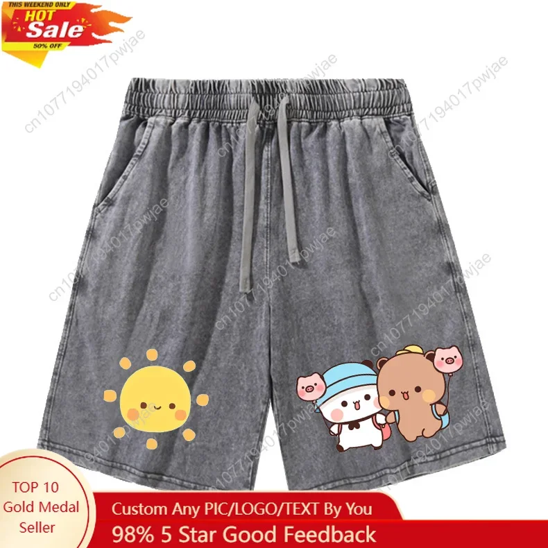 

Bubu Dudu Cartoon Shorts Mans Womans Teenager Retro Short Pants Vintage Cotton Elastic Soft Beach Shorts Customized Pants