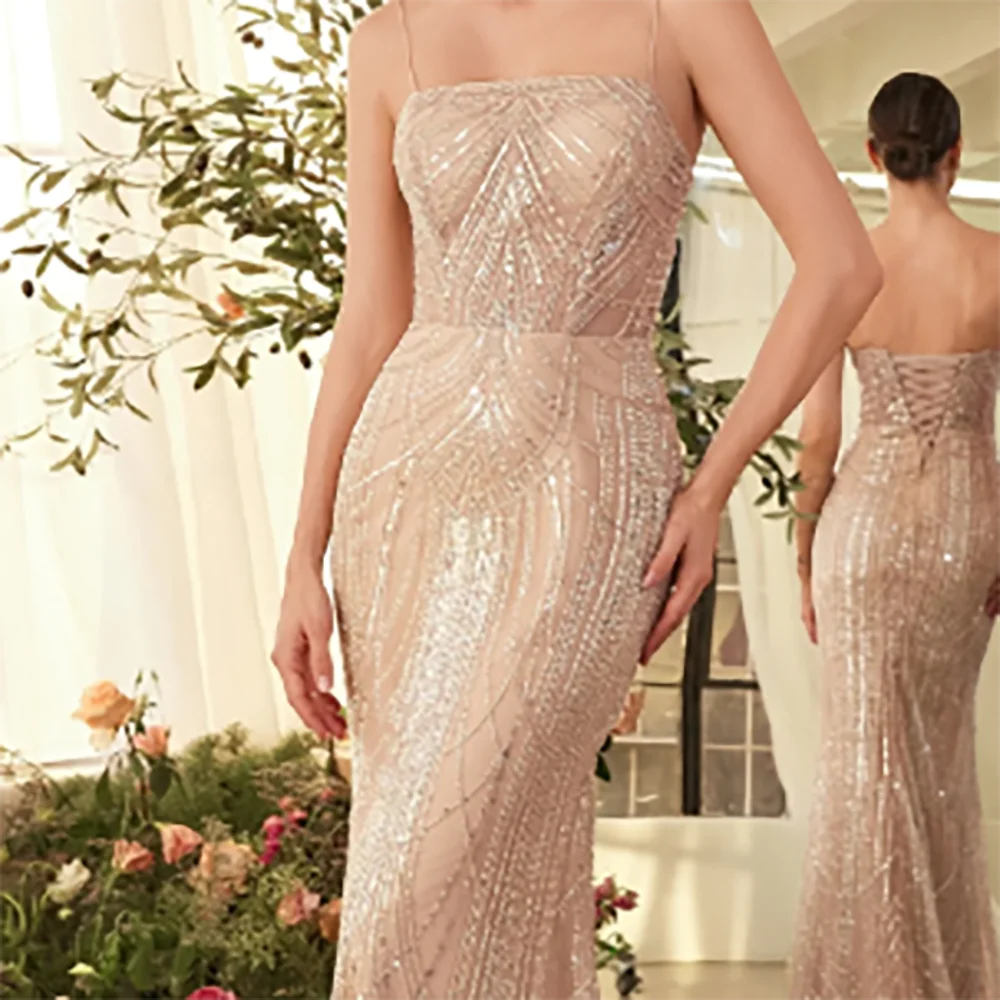 Classic Sweetheart Sequined Sleeveless A-Line Formal Evening Dresses Birthday Party Prom Gowns Customized