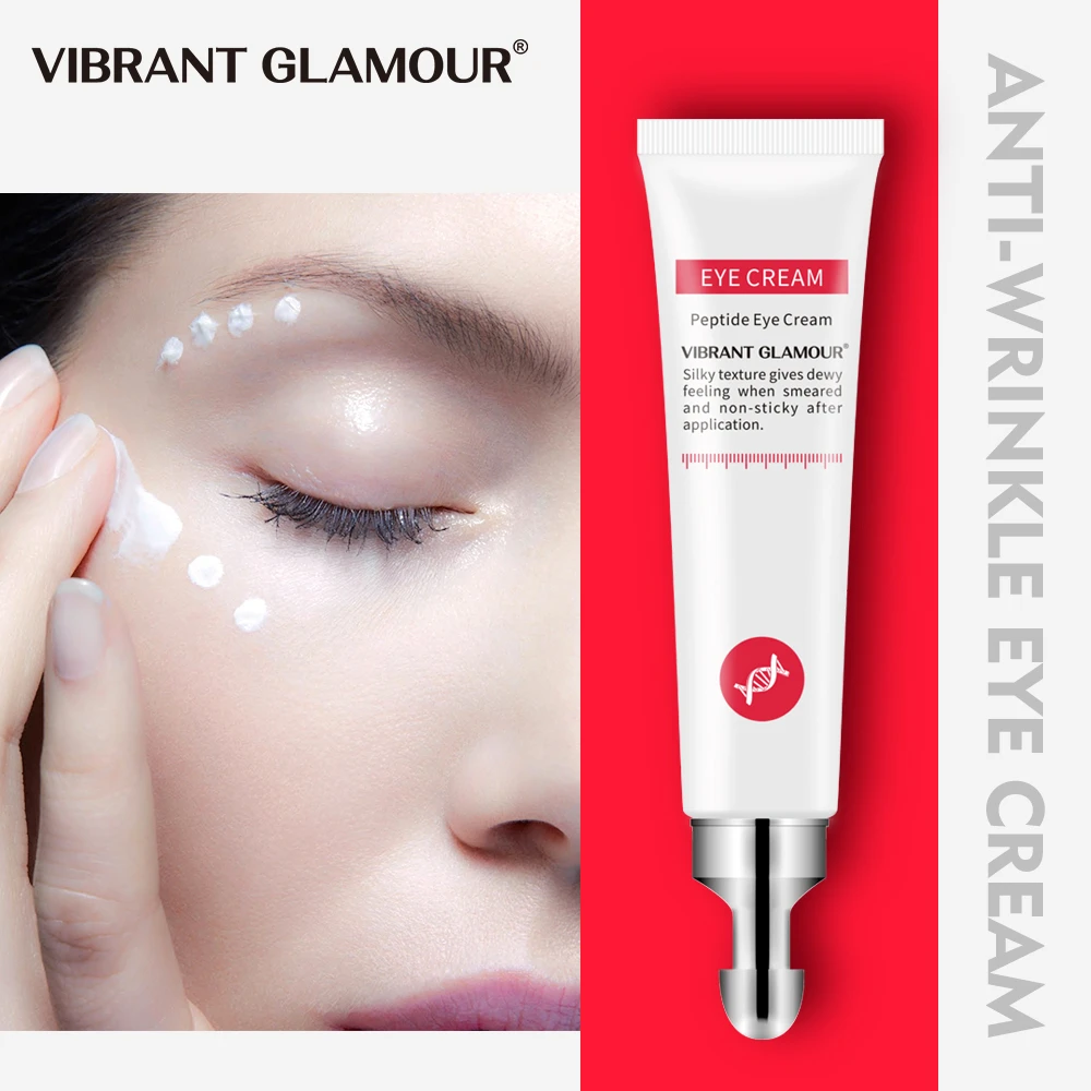 VIBRANT GLAMOUR Eye Cream Peptide Collagen Serum Anti-Wrinkle Anti-Age Remover Dark Circles Eye Care Against Puffiness And Bags