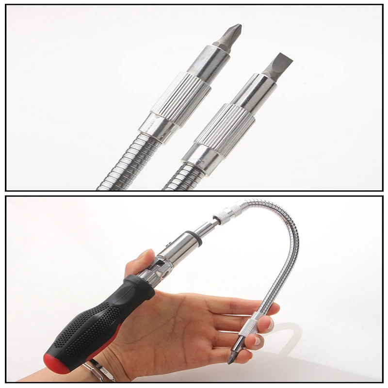 3 Pz/set Manico Esagonale Albero Flessibile 150/200/300mm Multifunzione In Metallo Aste Flessibili Bit Holder Cacciavite Estendi Asta