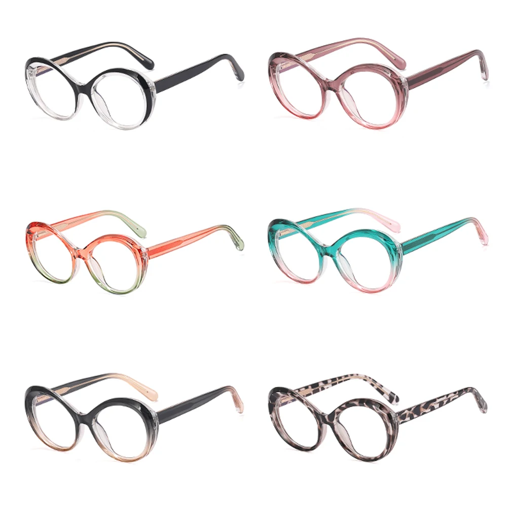 Kachawoo gafas de bloqueo de luz azul para mujer, montura de gafas redondas de acetato tr90 de estilo retro ovalado para decoración de mujer marrón