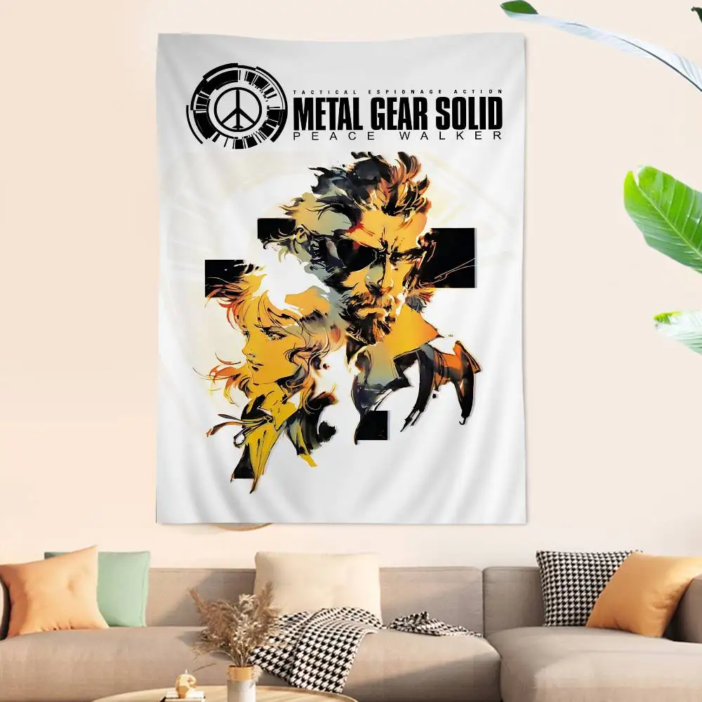 Game Metal Gear Solid Anime Tapestry Hippie Flower Wall Carpets Dorm Decor Wall Hanging Home Decor