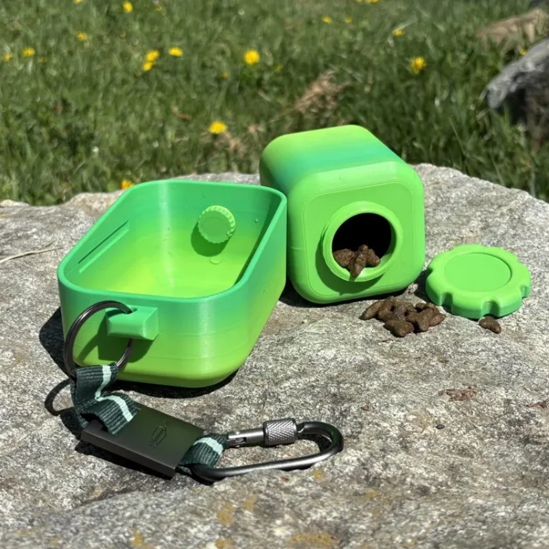 2-in-1-Trinknapf für Hunde und Snackschale | Haustierausrüstung mit doppeltem Verwendungszweck zum Wandern, langlebiges, BPA-freies, 3D-gedrucktes Haustierzubehör aus Silikon