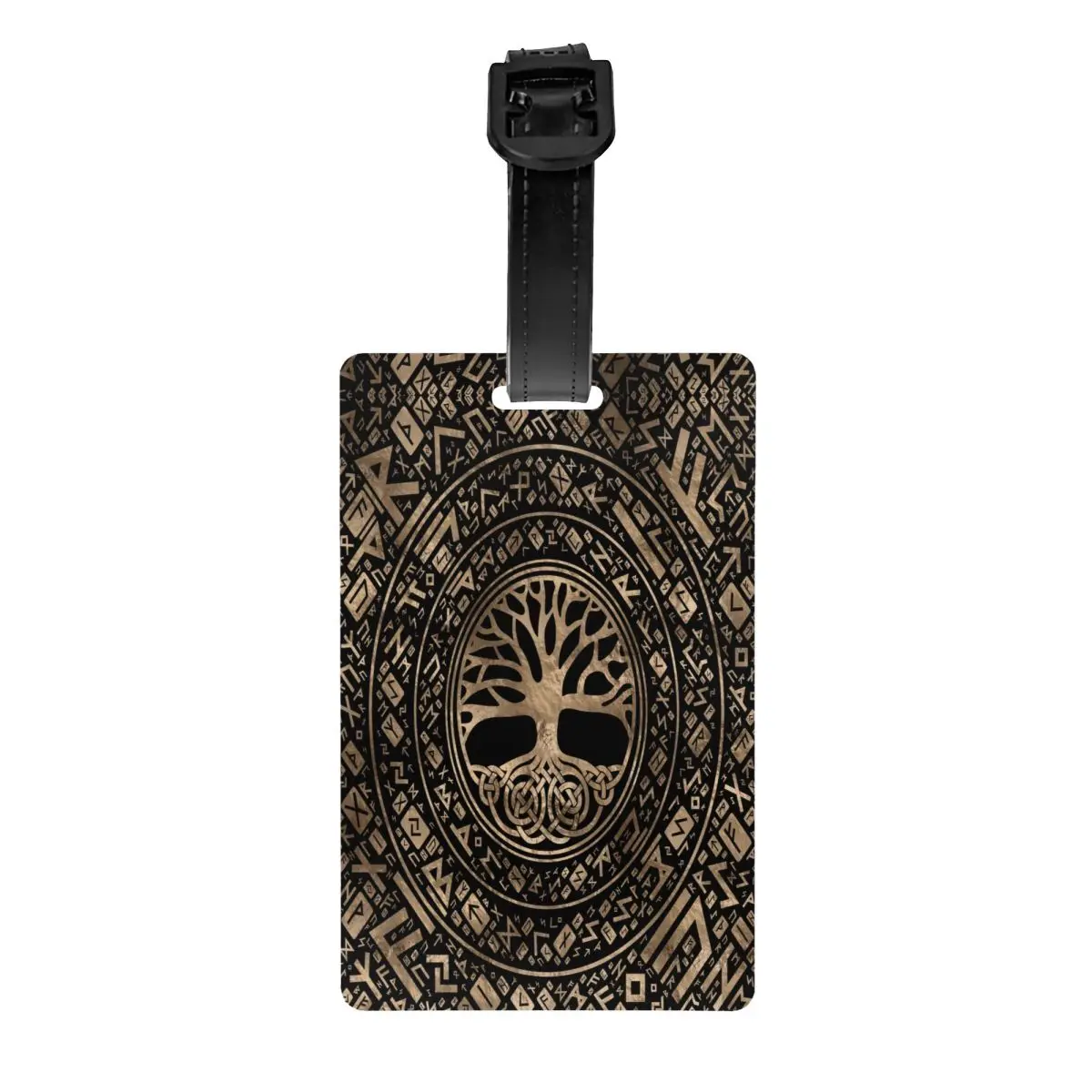 Tree Of Life Yggdrasil Runic Pattern Luggage Tag for Suitcases Fashion Viking Norse Symbol Baggage Tags  Cover Name ID Card