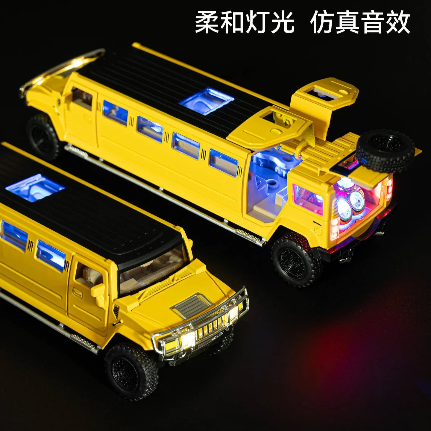 Modèle de voiture en alliage 1:32, Limousine allongée, véhicules moulés sous pression en métal avec son et lumière, Collection de voitures à tirer, jouets cadeaux pour enfants