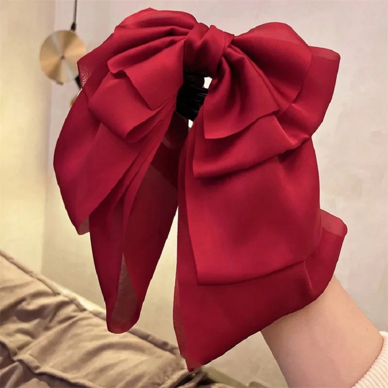 

1pc Korean Big Size Bow Hair Clip Claw Clamp Women High Ponytail Barrettes Headwear Girls Women Hair Accessories Hair Clips