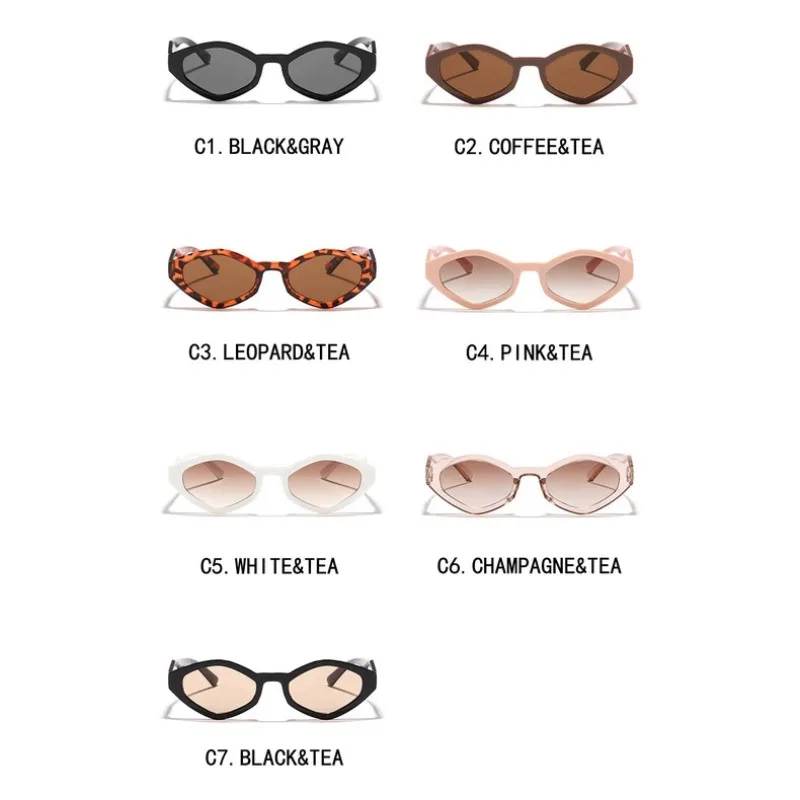 الماس إطار صغير UV400 النظارات الشمسية النساء #6