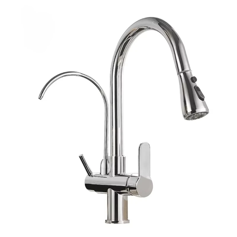 

2022 Kitchen Faucet Stainless Steel 304 Chrome Water Tap Modern Kitchen Taps Pull Out Sprayer Kitchen Mixer Sink Faucets