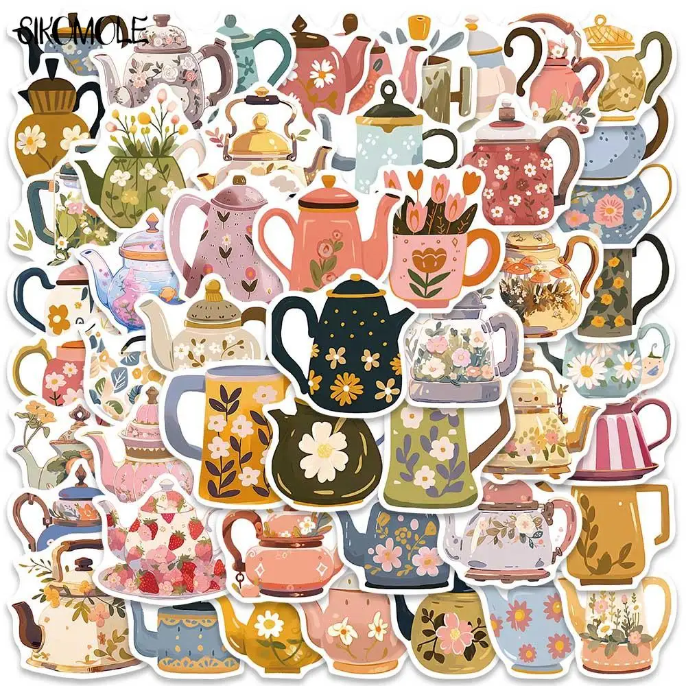 10/30/50PCS Cartoon Mysterious Flower Tea Pot Graffiti Stickers Colorful Kawaii DIY Travel Luggage Fridge Laptop Sticker Decals