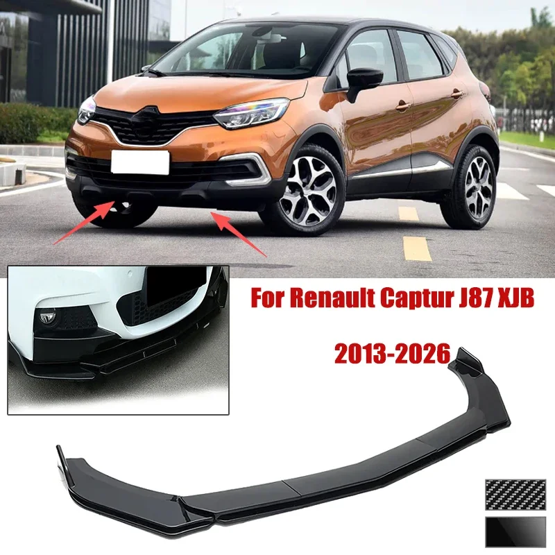 5pcs Front Bumper Shovel For Renault Captur J87 XJB 2013-2026 Spoiler Front Bumper Deflector Anti Scratch Protection Device