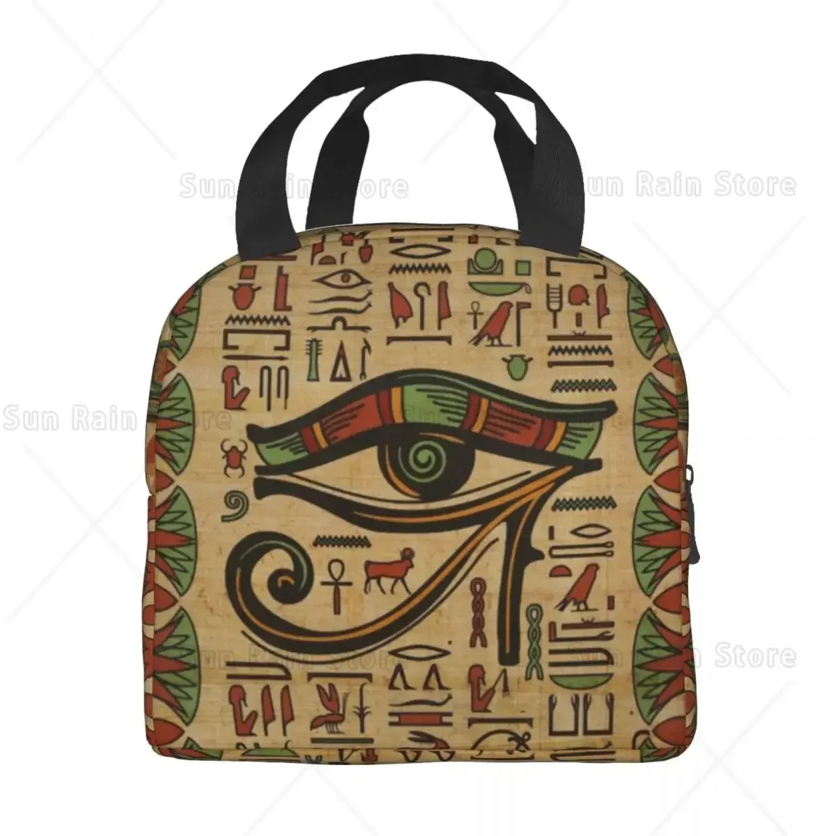 Egyptian Eye Of Horus Insulated Lunch Bags for Women Ancient Egypt Hieroglyphs Thermal Cooler Bento Box Work School Travel