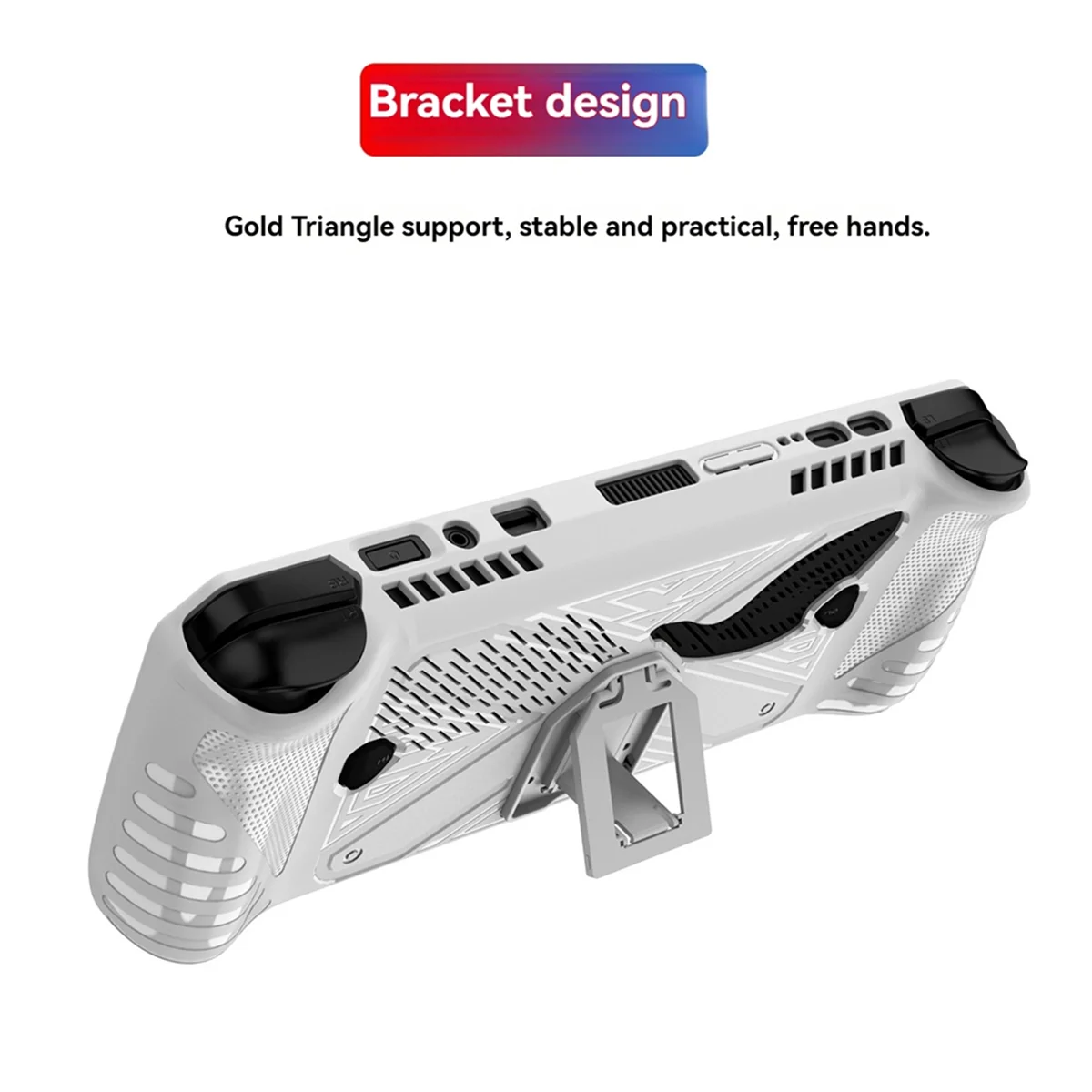 Funda protectora de TPU con soporte para consola de juegos Ally X, carcasa para juegos mejorados, color blanco