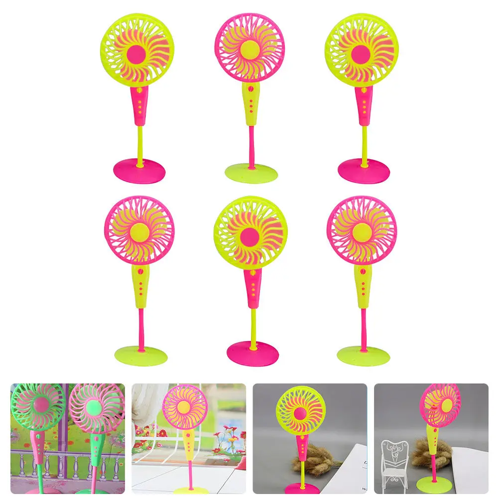 

Набор из 6 миниатюрных вентиляторов для дома, декоративные украшения для мини-кухни, спальни, сада, тонкая работа, износостойкие