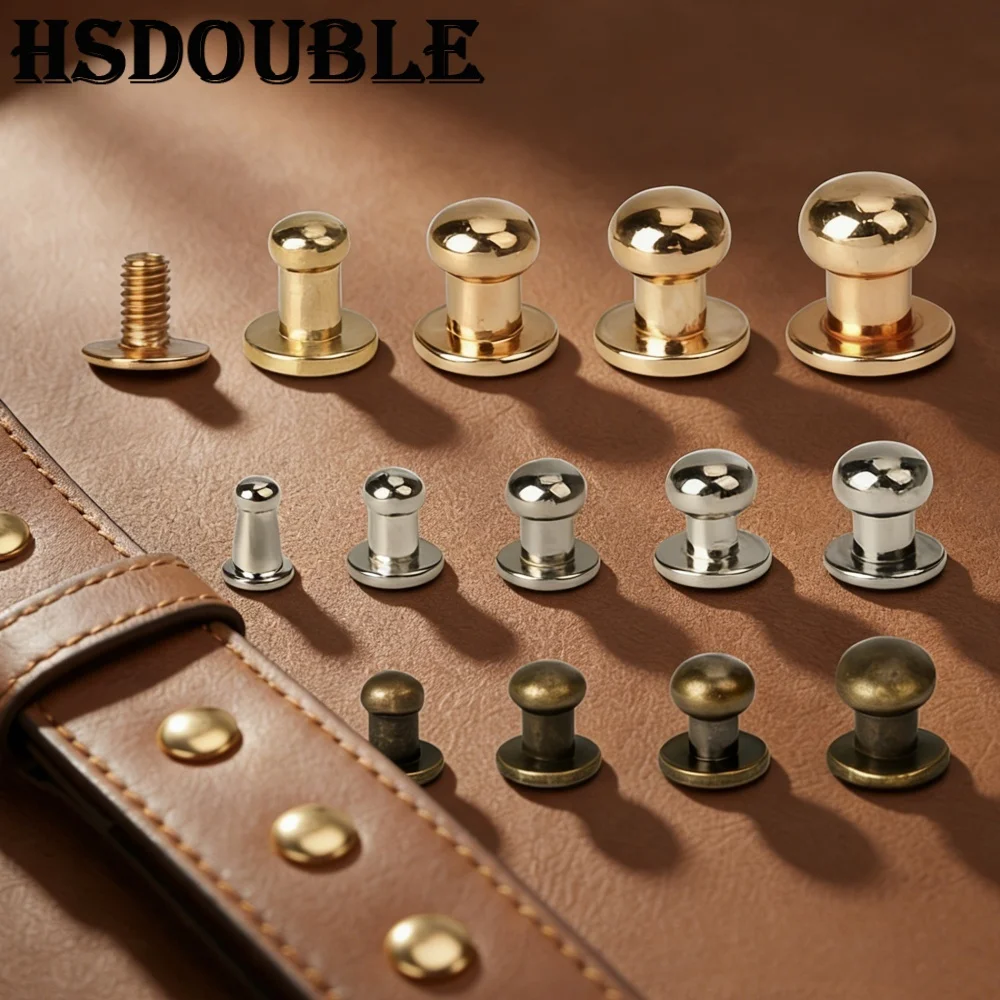 20 Sets Metal Alloy Round Head Rivets Spikes Screw Rivets Studs DIY Crafts Leather Belt Watch Band Decor Nail Buckles